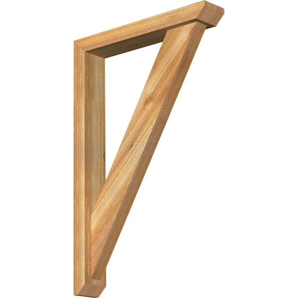 Ekena Millwork Traditional Slat Rough Sawn Bracket w/ Offset Brace, Western Red Cedar, 4"W x 22"D x 34"H BKT0402X22X34TRA06RWR - main
